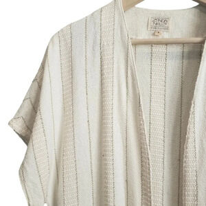 Zonda Nellis Hand-Woven VTG Cardigan Neutral Metallic  ART TO WEAR Slow Fashion